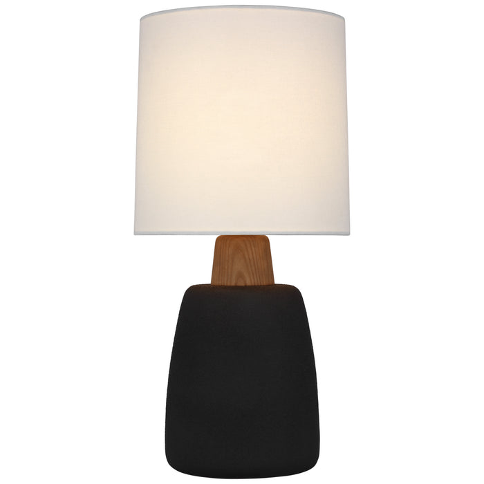Visual Comfort Signature BBL 3610PRB-L LED Table Lamp, Porous Black and Natural Oak