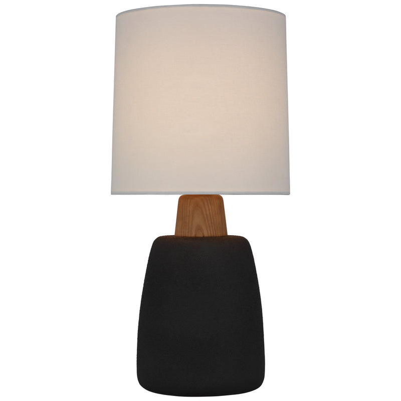 Visual Comfort Signature BBL 3610PRB-L LED Table Lamp, Porous Black and Natural Oak