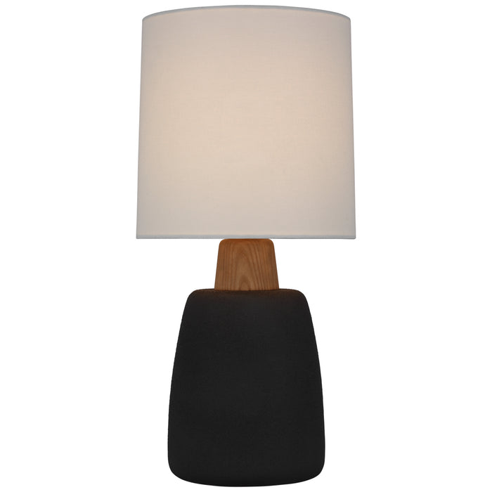 Visual Comfort Signature BBL 3610PRB-L LED Table Lamp, Porous Black and Natural Oak