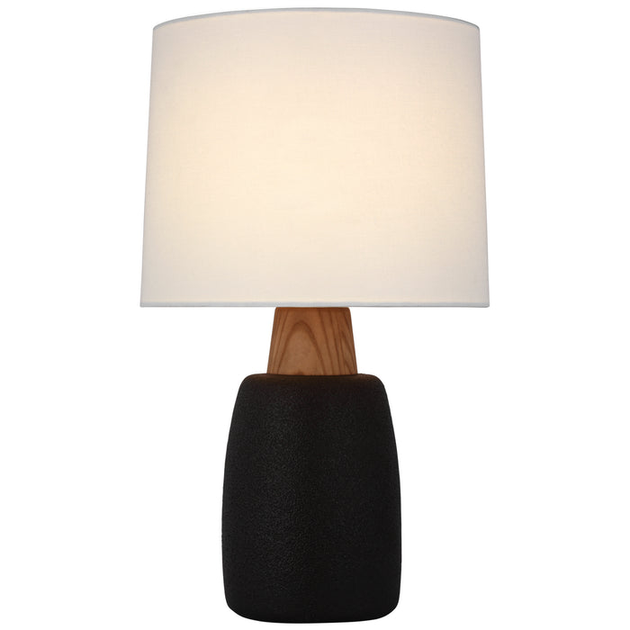 Visual Comfort Signature BBL 3611PRB-L LED Table Lamp, Porous Black and Natural Oak