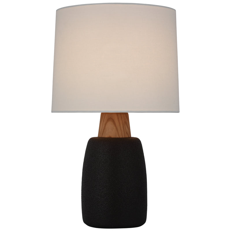 Visual Comfort Signature BBL 3611PRB-L LED Table Lamp, Porous Black and Natural Oak
