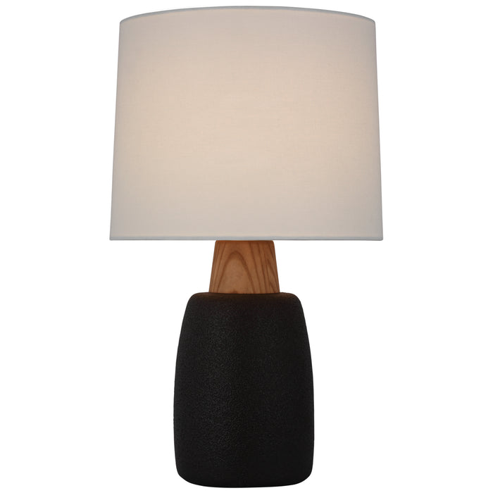 Visual Comfort Signature BBL 3611PRB-L LED Table Lamp, Porous Black and Natural Oak