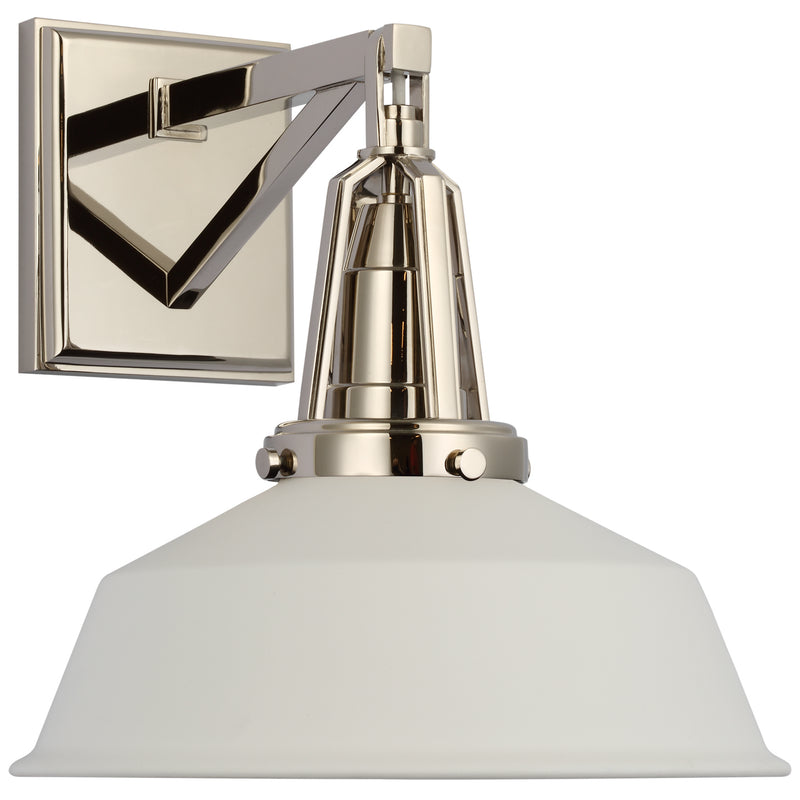 Visual Comfort Signature CHD 2455PN-WHT LED Wall Sconce, Polished Nickel