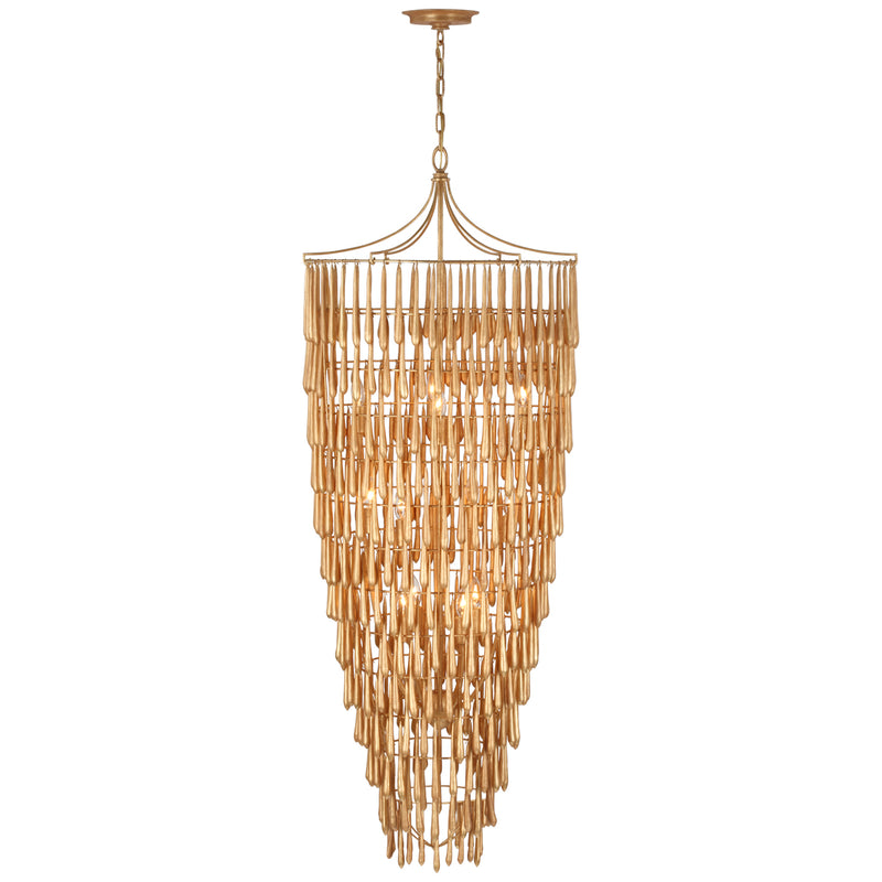 Visual Comfort Signature JN 5135AGL LED Chandelier, Antique Gold Leaf