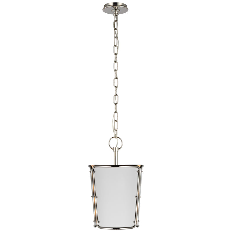 Visual Comfort Signature S 5645PN-WHT One Light Pendant, Polished Nickel