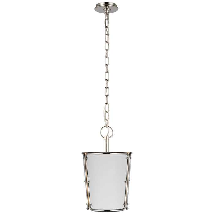 Visual Comfort Signature S 5645PN-WHT One Light Pendant, Polished Nickel