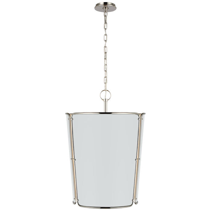 Visual Comfort Signature S 5646PN-WHT Six Light Pendant, Polished Nickel