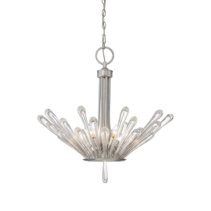 Zeev Lighting CD10147-6-SL Six Light Chandelier, Silver Leaf