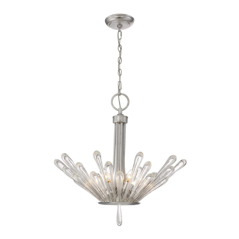 Zeev Lighting CD10147-6-SL Six Light Chandelier, Silver Leaf