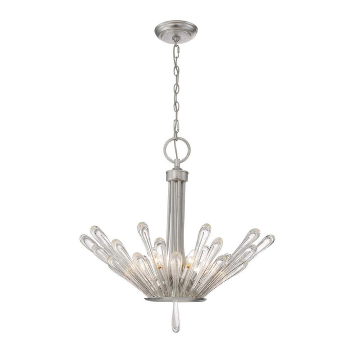 Zeev Lighting CD10147-6-SL Six Light Chandelier, Silver Leaf