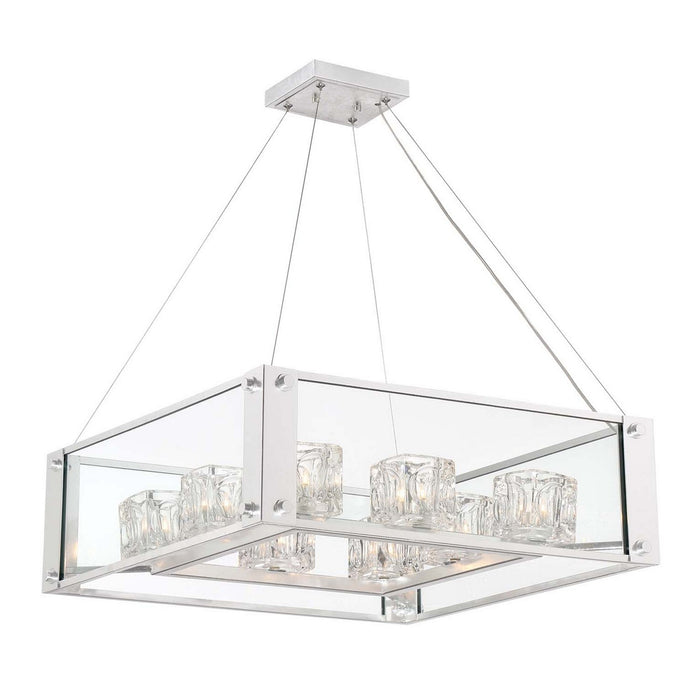 Zeev Lighting CD10152-8-SL Eight Light Chandelier, Silver Leaf