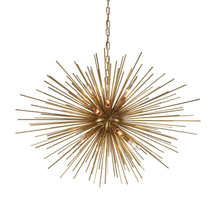 Zeev Lighting CD10156-12-AGB 12 Light Chandelier, Aged Brass