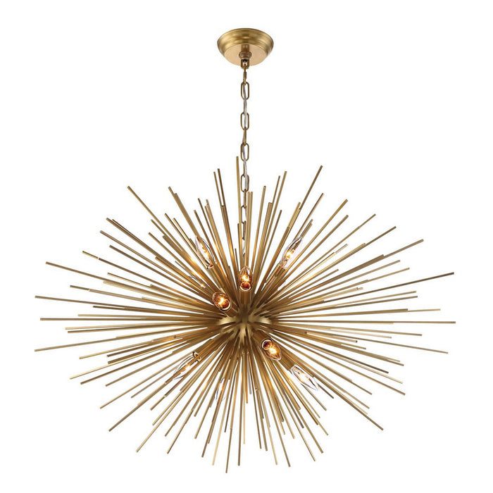 Zeev Lighting CD10156-12-AGB 12 Light Chandelier, Aged Brass