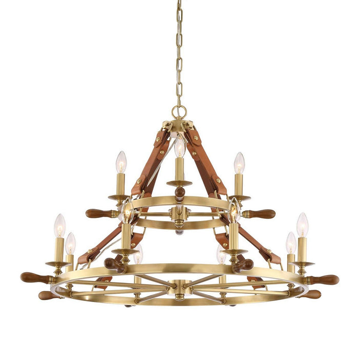 Zeev Lighting CD10162-12-AGB 12 Light Chandelier, Aged Brass