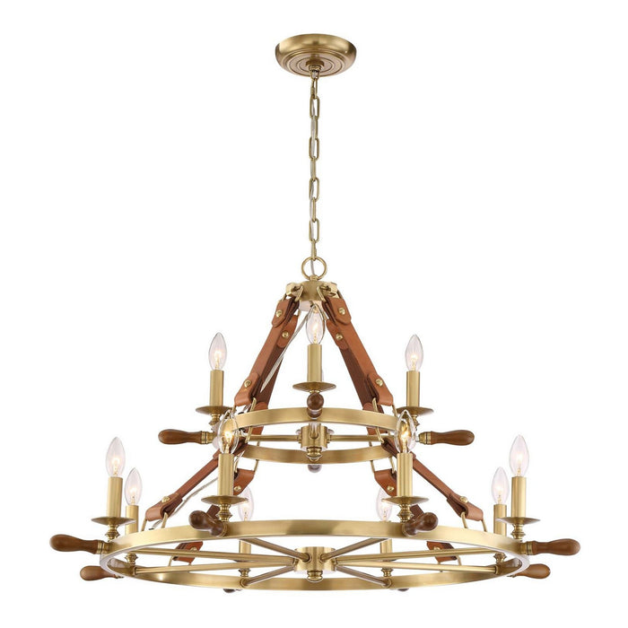 Zeev Lighting CD10162-12-AGB 12 Light Chandelier, Aged Brass