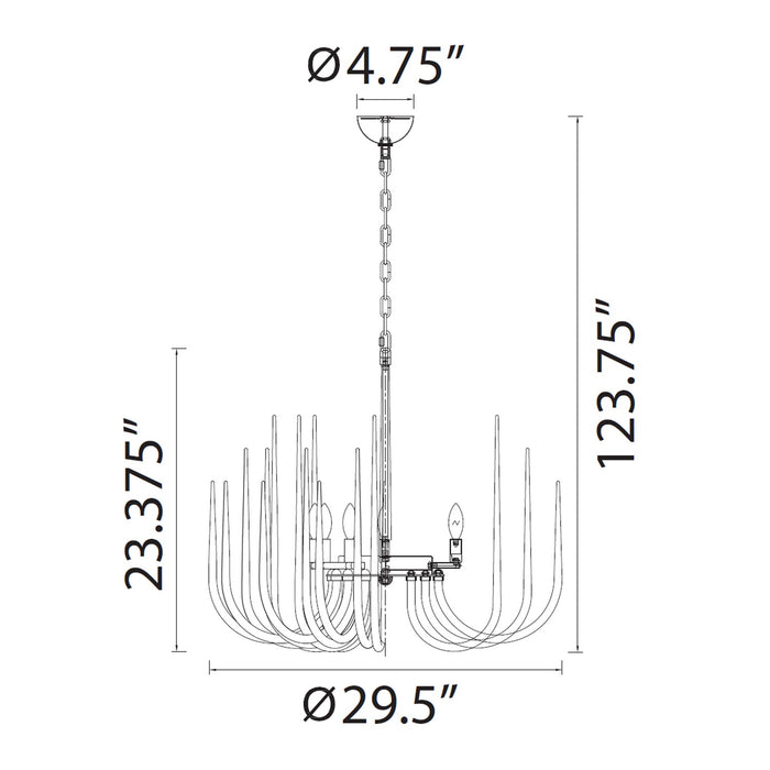 Zeev Lighting CD10177-12-CH 12 Light Chandelier, Chrome