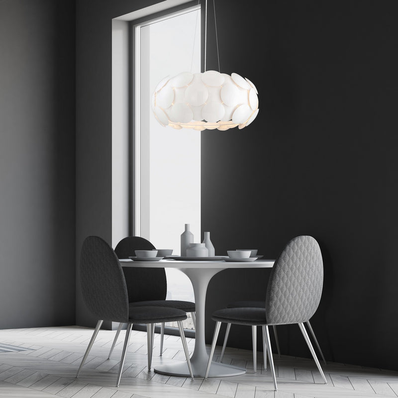 Zeev Lighting CD10188-6-GWH Six Light Chandelier, Gloss White