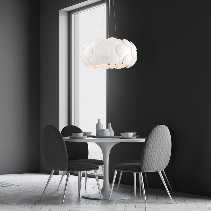 Zeev Lighting CD10188-6-GWH Six Light Chandelier, Gloss White
