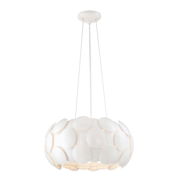 Zeev Lighting CD10188-6-GWH Six Light Chandelier, Gloss White