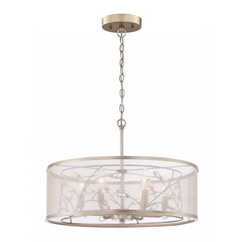 Zeev Lighting CD10201-6-BNS Six Light Chandelier, Burnished Silver