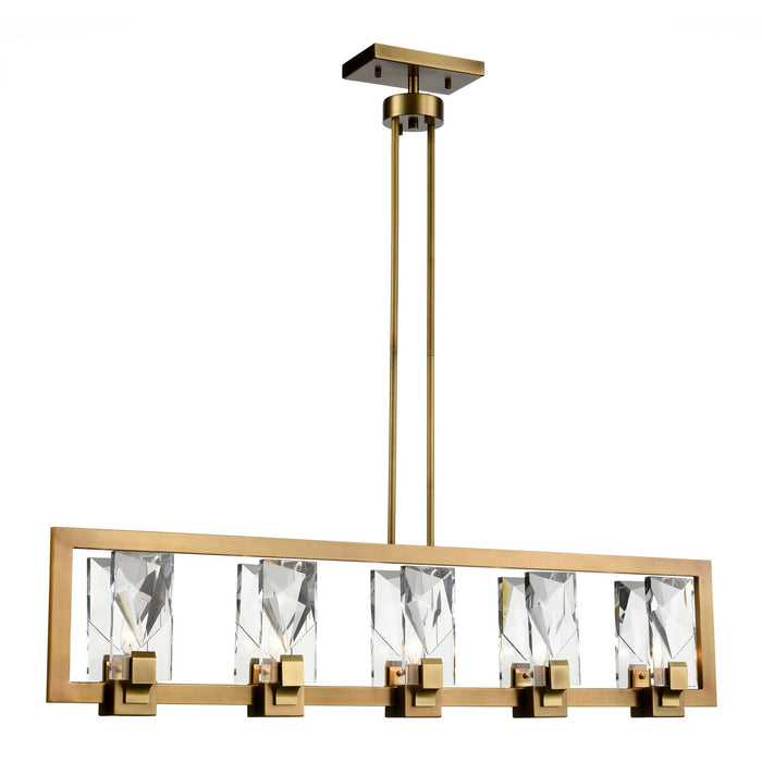 Zeev Lighting CD10344-5-AGB Five Light Chandelier, Aged Brass
