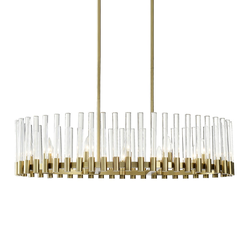 Zeev Lighting CD10355-12-AGB 12 Light Chandelier, Aged Brass