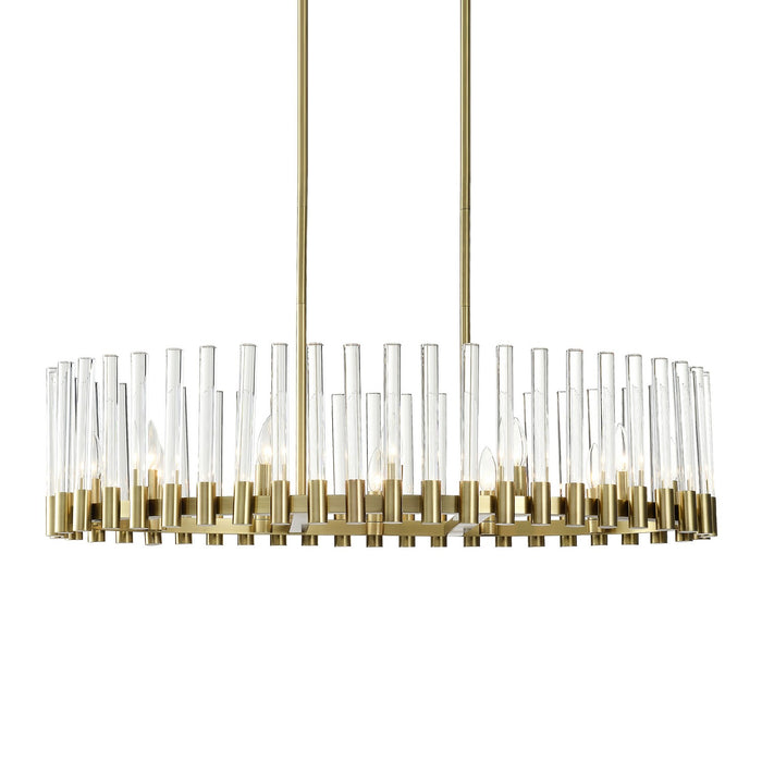 Zeev Lighting CD10355-12-AGB 12 Light Chandelier, Aged Brass