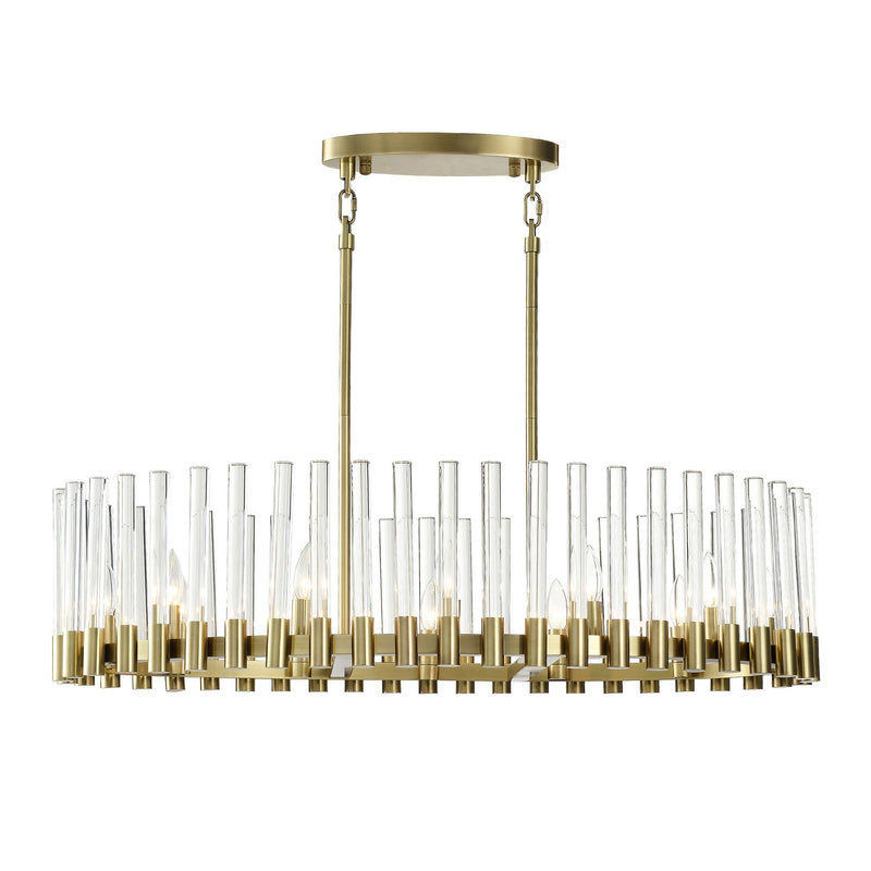 Zeev Lighting CD10355-12-AGB 12 Light Chandelier, Aged Brass