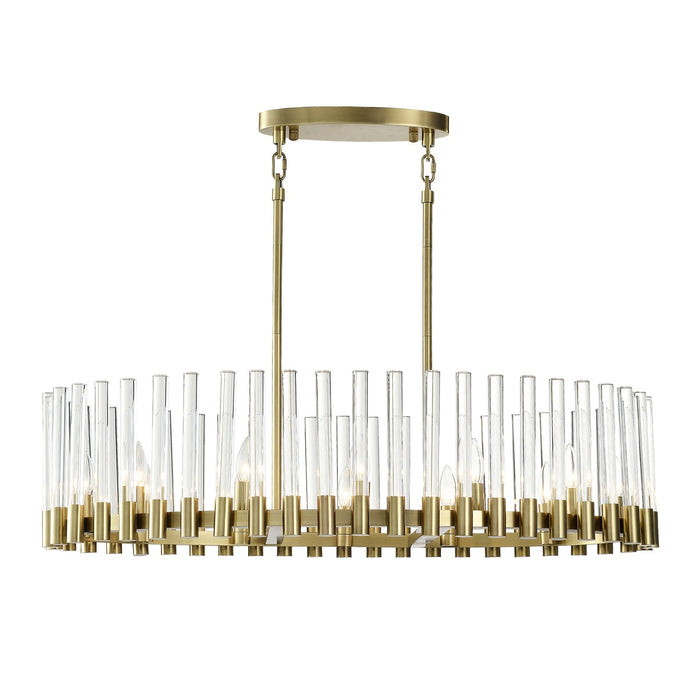 Zeev Lighting CD10355-12-AGB 12 Light Chandelier, Aged Brass