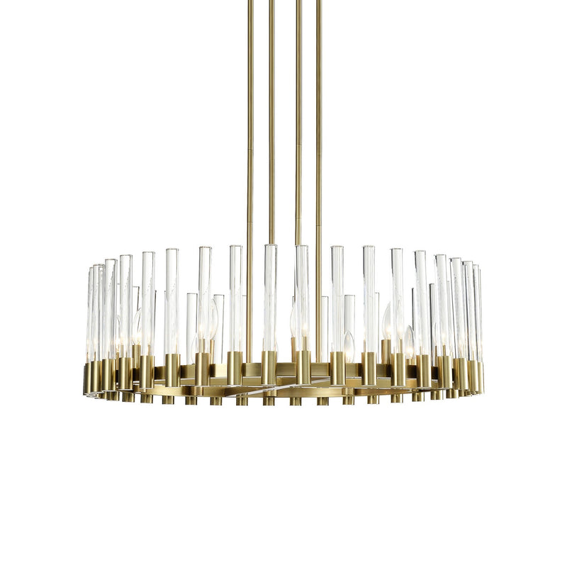 Zeev Lighting CD10357-12-AGB 12 Light Chandelier, Aged Brass