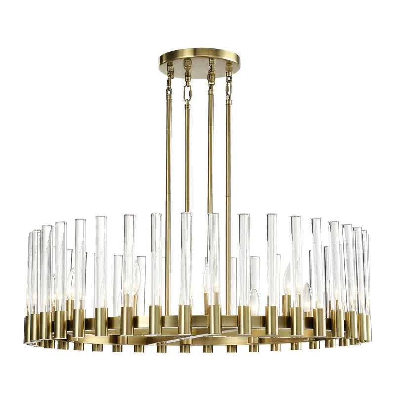 Zeev Lighting CD10357-12-AGB 12 Light Chandelier, Aged Brass