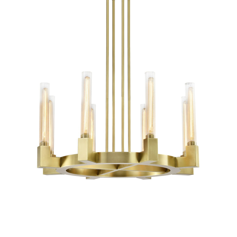 Zeev Lighting CD10359-8-AGB Eight Light Chandelier, Aged Brass