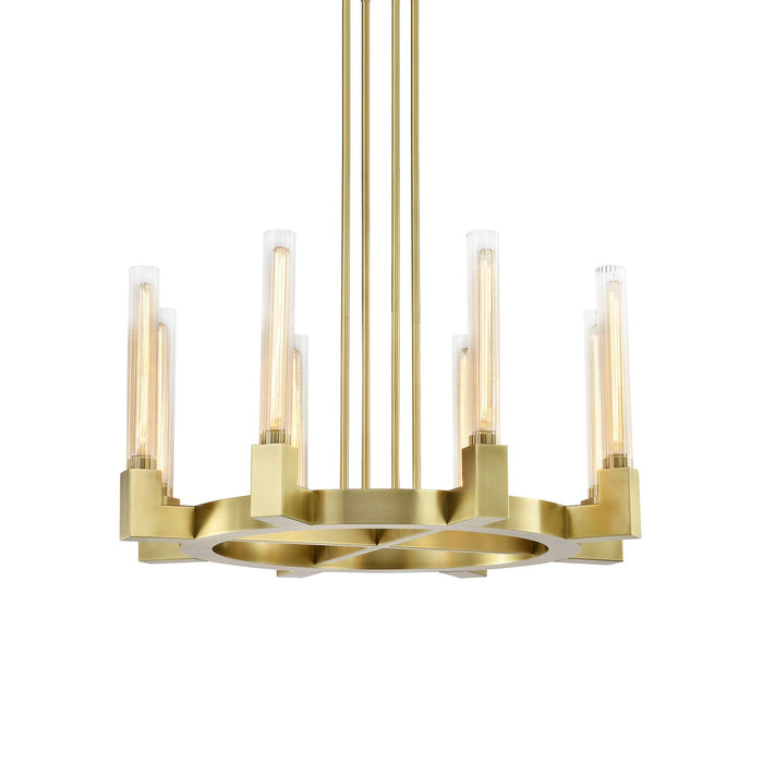 Zeev Lighting CD10359-8-AGB Eight Light Chandelier, Aged Brass