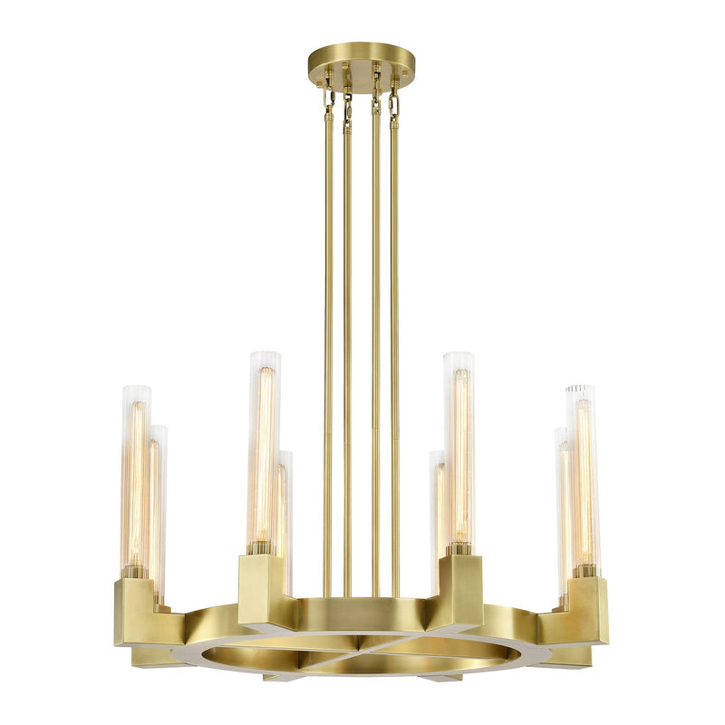 Zeev Lighting CD10359-8-AGB Eight Light Chandelier, Aged Brass
