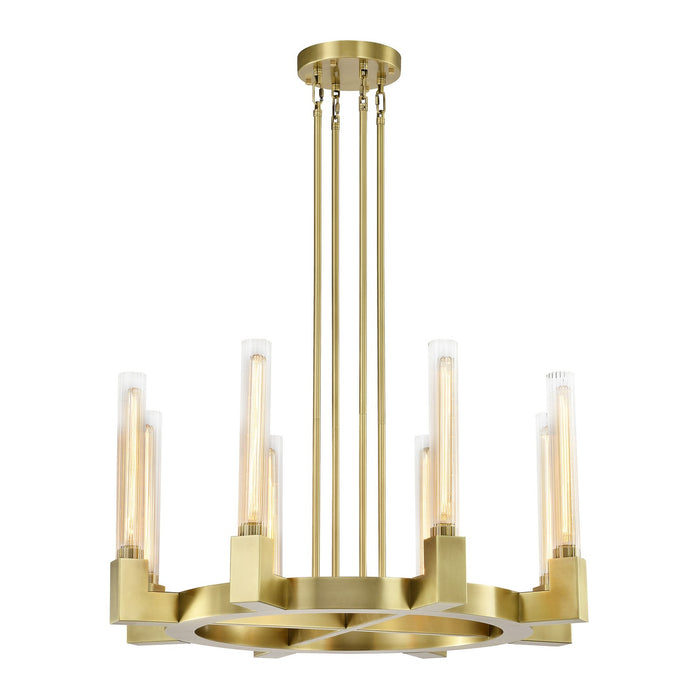 Zeev Lighting CD10359-8-AGB Eight Light Chandelier, Aged Brass