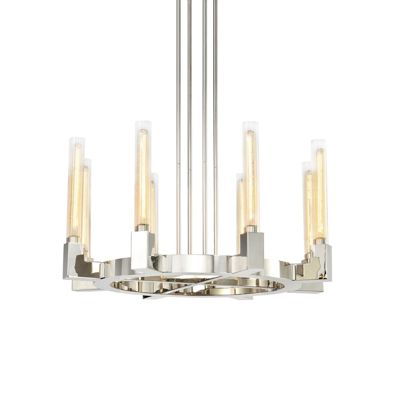 Zeev Lighting CD10360-8-PN Eight Light Chandelier, Polished Nickel