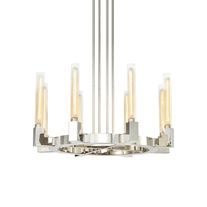 Zeev Lighting CD10360-8-PN Eight Light Chandelier, Polished Nickel