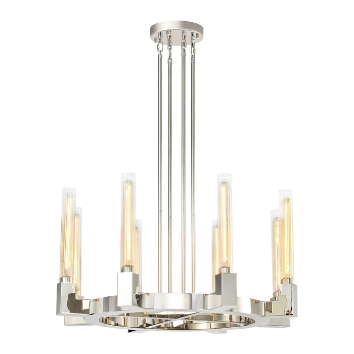 Zeev Lighting CD10360-8-PN Eight Light Chandelier, Polished Nickel