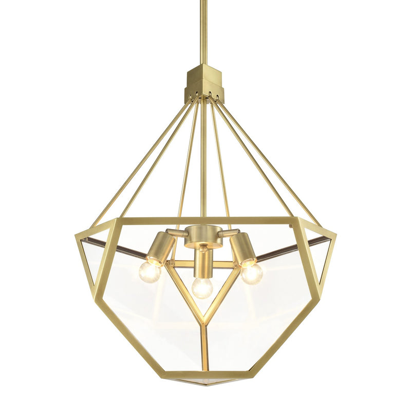 Zeev Lighting CD10369-3-AGB Three Light Chandelier, Aged Brass