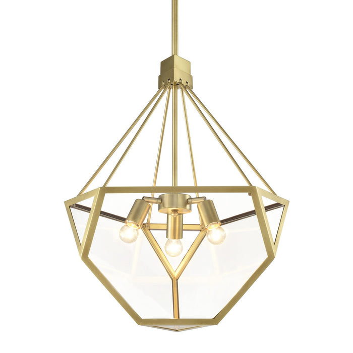 Zeev Lighting CD10369-3-AGB Three Light Chandelier, Aged Brass
