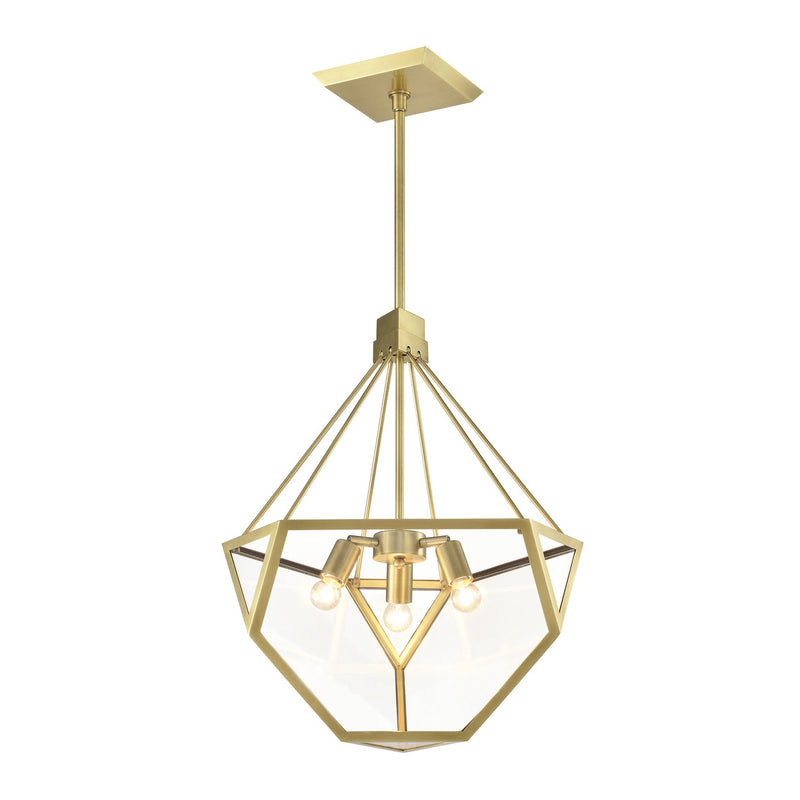Zeev Lighting CD10369-3-AGB Three Light Chandelier, Aged Brass