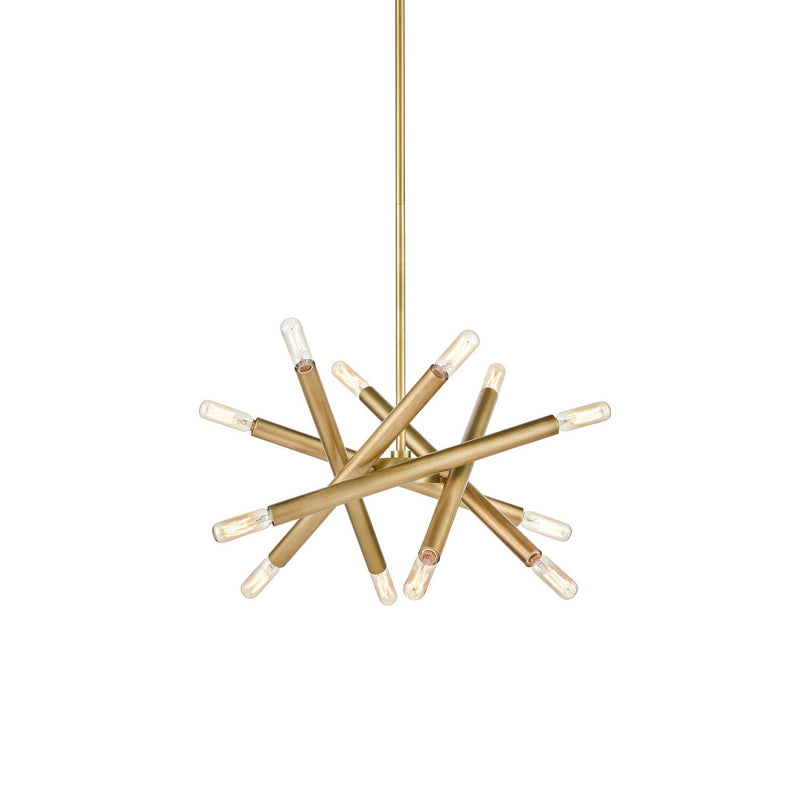 Zeev Lighting CD10386-12-AGB 12 Light Chandelier, Aged Brass