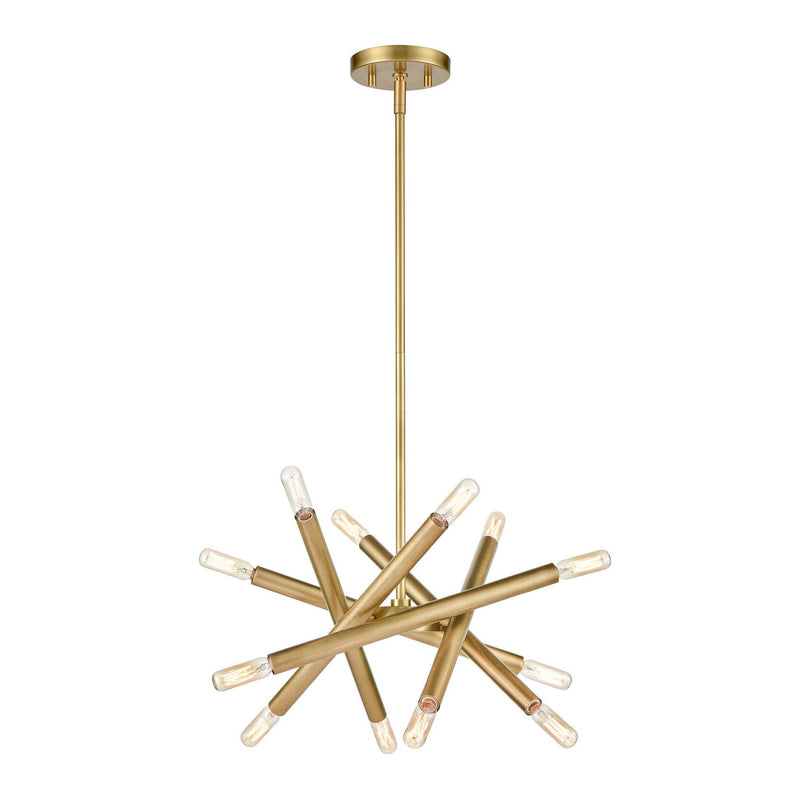 Zeev Lighting CD10386-12-AGB 12 Light Chandelier, Aged Brass