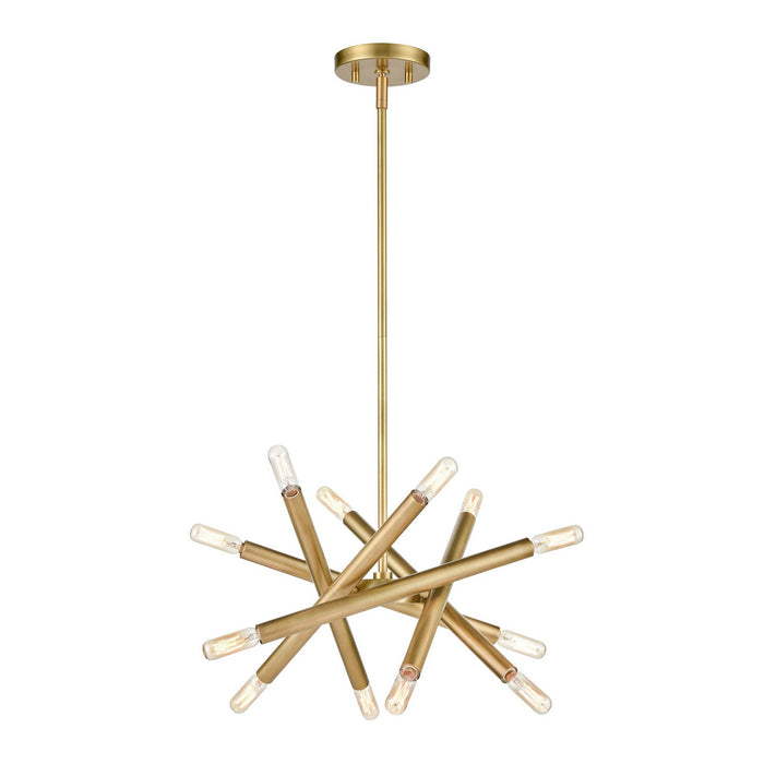 Zeev Lighting CD10386-12-AGB 12 Light Chandelier, Aged Brass