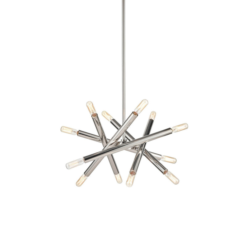 Zeev Lighting CD10387-12-PN 12 Light Chandelier, Polished Nickel