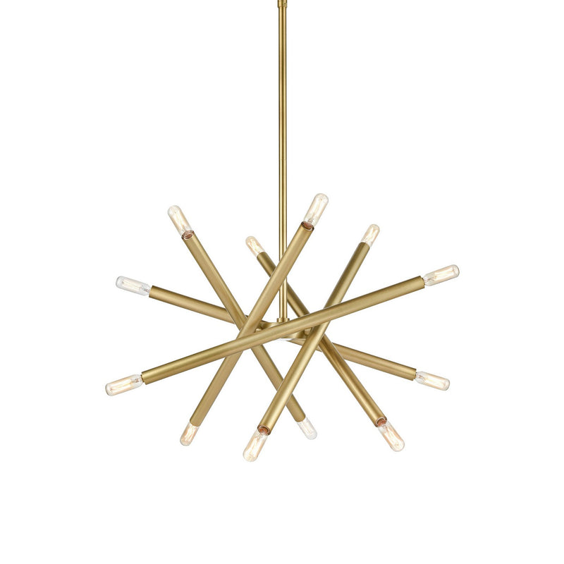 Zeev Lighting CD10388-12-AGB 12 Light Chandelier, Aged Brass