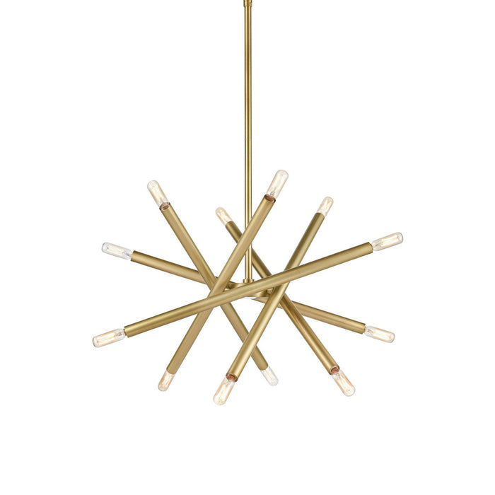 Zeev Lighting CD10388-12-AGB 12 Light Chandelier, Aged Brass