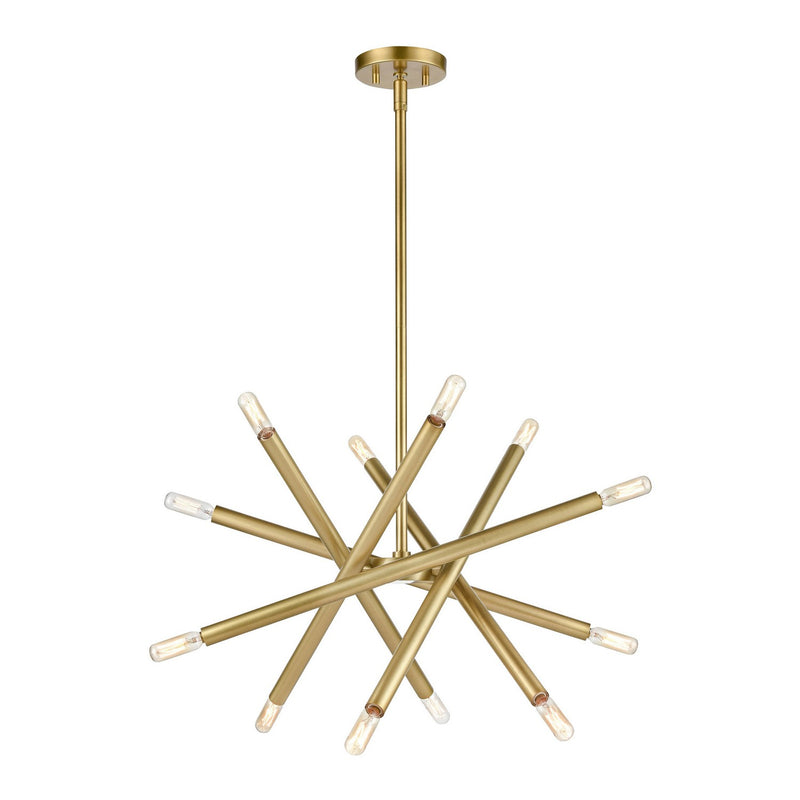 Zeev Lighting CD10388-12-AGB 12 Light Chandelier, Aged Brass