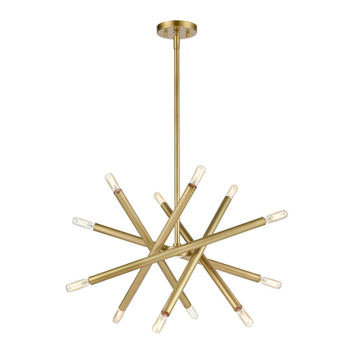 Zeev Lighting CD10388-12-AGB 12 Light Chandelier, Aged Brass