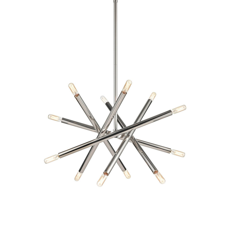 Zeev Lighting CD10389-12-PN 12 Light Chandelier, Polished Nickel